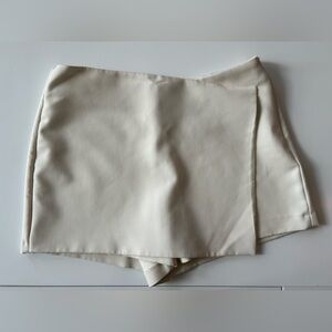 Zara Off-White Tailored Skort